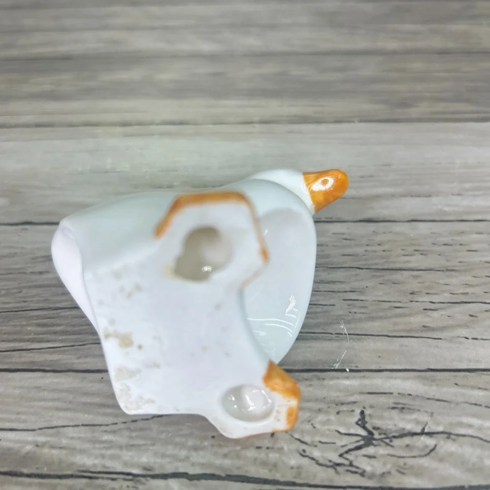 Vtg Ceramic White Duck‎ Goose Napkin Rings Single Farmhouse Country Kitchen
